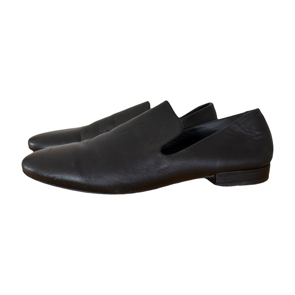 COS Black Leather Loafers Size US 7 Slip On Minimalist Classic Office‎